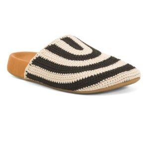 Sak Bolinas Crochet Clog Womens Sz 6 Black White  Slip on Shoe Boho hippie